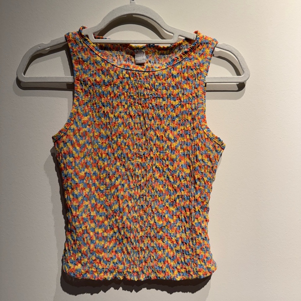 Multicolor Textured Tank Top